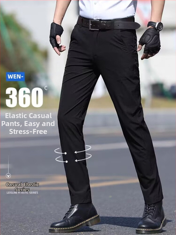 Elastīgās taktiskās bikses bez gludināšanas, taisns griezums, flīsa oderējums, biznesa ikdienai