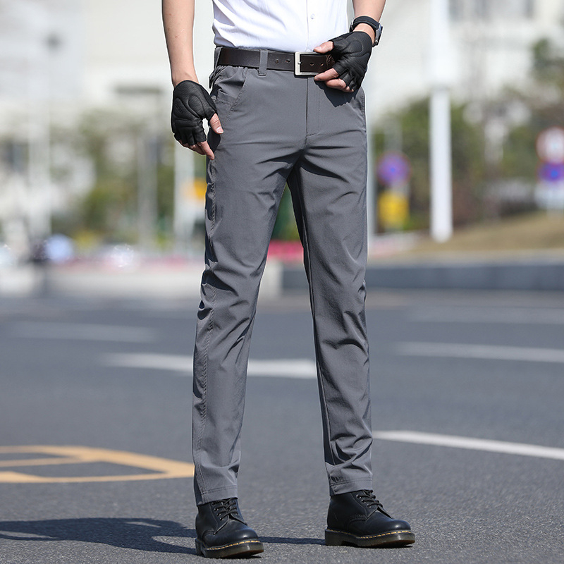 Elastīgās taktiskās bikses bez gludināšanas, taisns griezums, flīsa oderējums, biznesa ikdienai