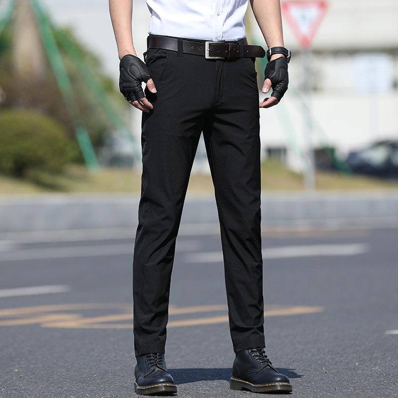 Elastīgās taktiskās bikses bez gludināšanas, taisns griezums, flīsa oderējums, biznesa ikdienai