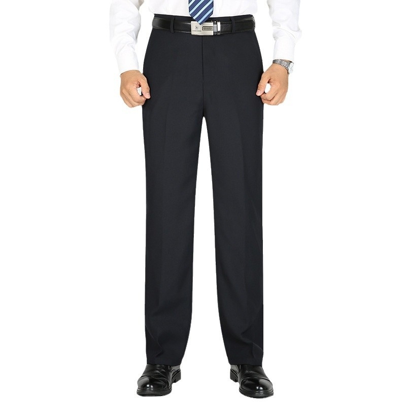 Vīriešu ikdienas biznesa bikses, taisns piegriezums, fleece iekšējā odere, vidukļa vidējais augstums, poliestera audums.