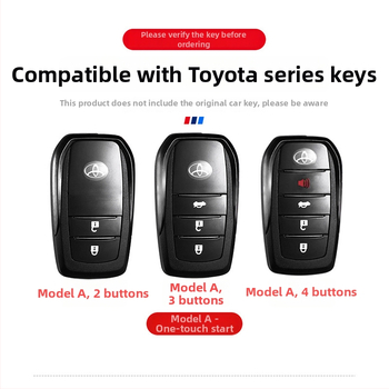 Toyota võtmeümbris Camry, Corolla, Levin, Avalon, Highlander, RAV4, CH-R mudelitele • ABS materjal • lihtne stiil