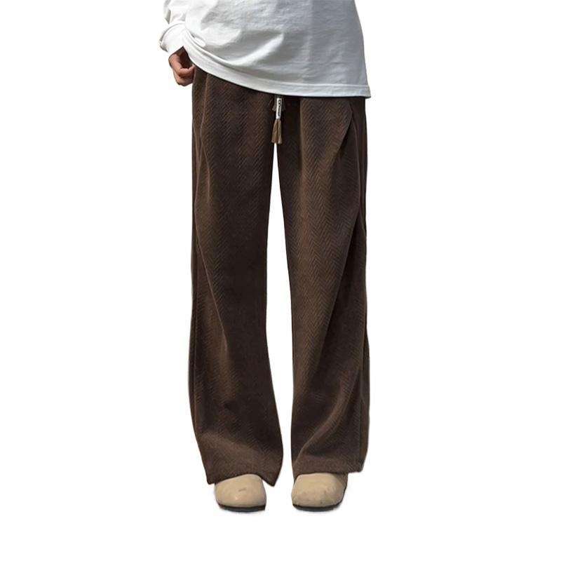 Vīriešu herringbone sporta bikses, taisnas kājas, viduklis vidējais, rāvējslēdzējs, biezs silts audums