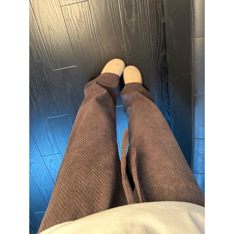 Vīriešu herringbone sporta bikses, taisnas kājas, viduklis vidējais, rāvējslēdzējs, biezs silts audums