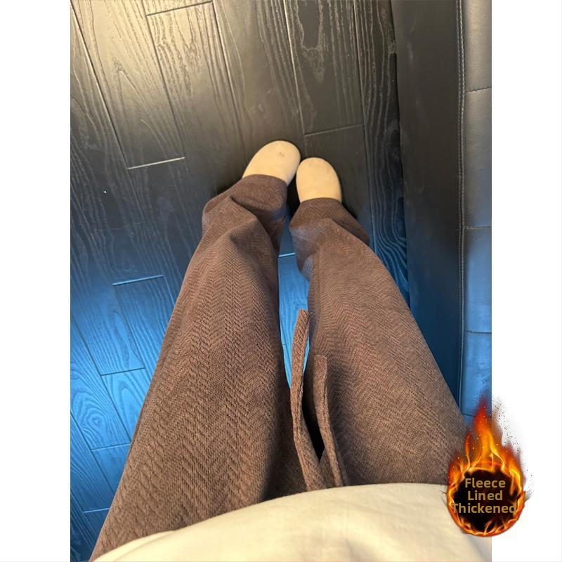 Vīriešu herringbone sporta bikses, taisnas kājas, viduklis vidējais, rāvējslēdzējs, biezs silts audums