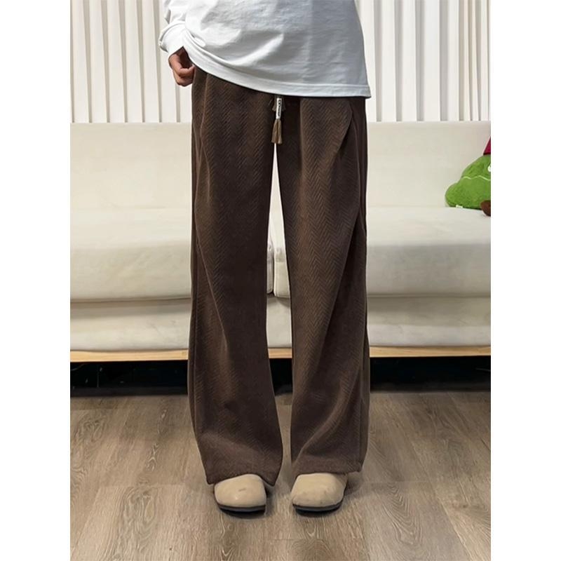 Vīriešu herringbone sporta bikses, taisnas kājas, viduklis vidējais, rāvējslēdzējs, biezs silts audums