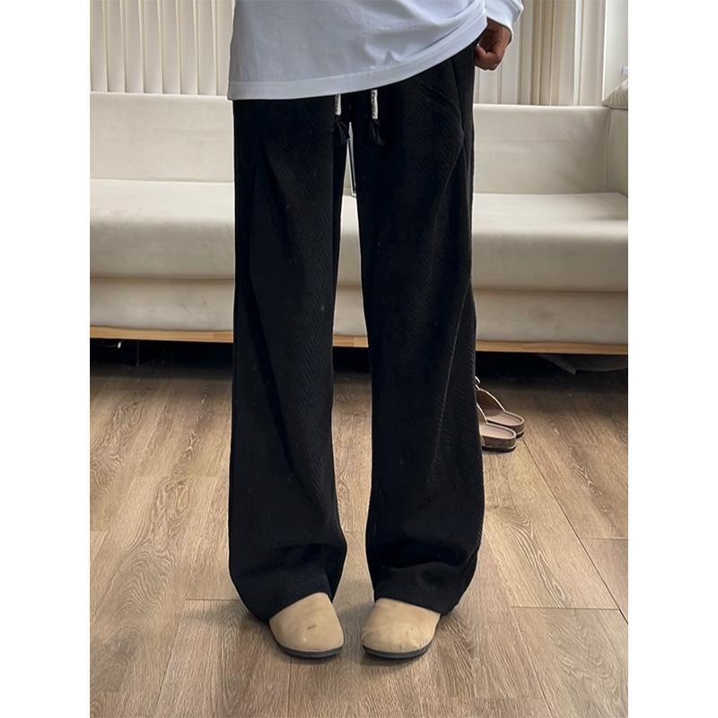 Vīriešu herringbone sporta bikses, taisnas kājas, viduklis vidējais, rāvējslēdzējs, biezs silts audums