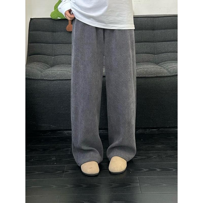 Vīriešu herringbone sporta bikses, taisnas kājas, viduklis vidējais, rāvējslēdzējs, biezs silts audums