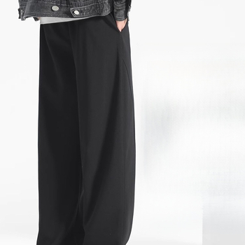 Vīriešu kokvilnas bikses ar taisnu piegriezumu, vidējā josta, aizdare ar auklu, mikroelastīgas