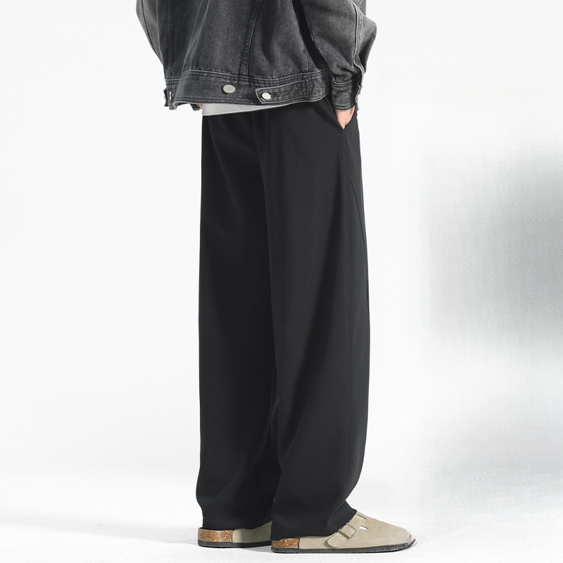 Vīriešu kokvilnas bikses ar taisnu piegriezumu, vidējā josta, aizdare ar auklu, mikroelastīgas