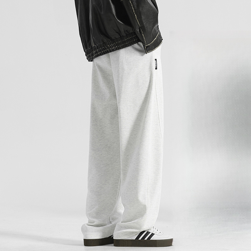 Vīriešu kokvilnas bikses ar taisnu piegriezumu, vidējā josta, aizdare ar auklu, mikroelastīgas