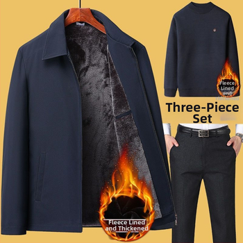 Talvine paks puuvillane jope lapell ja tõmblukuga