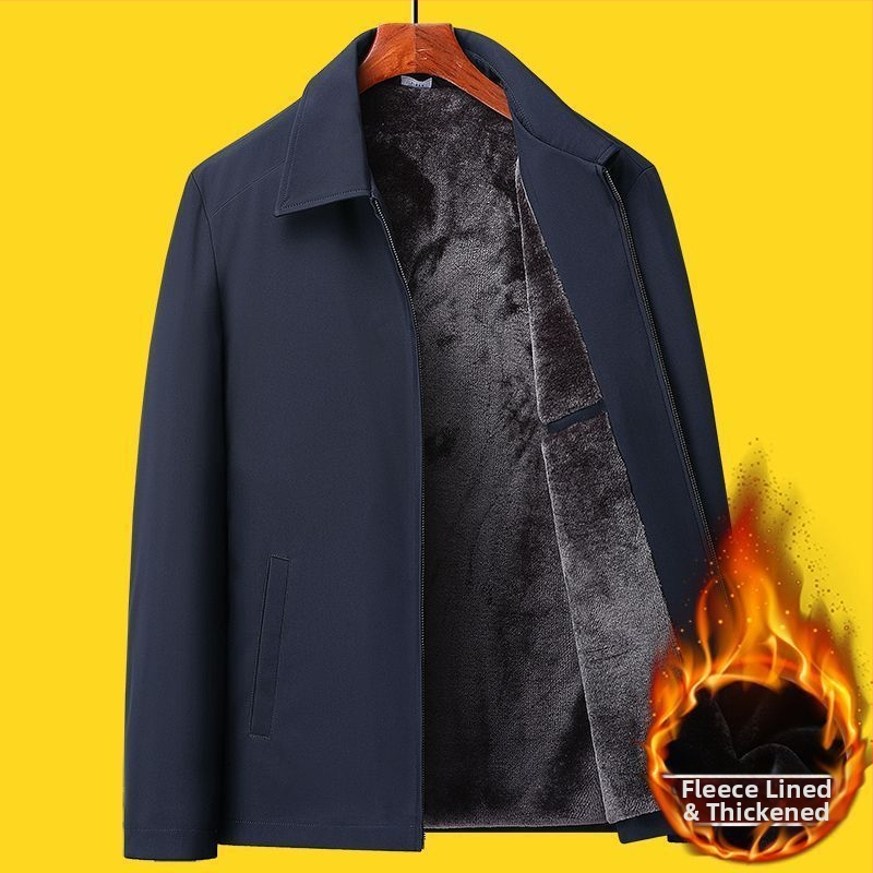 Talvine paks puuvillane jope lapell ja tõmblukuga