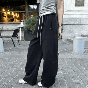 Široke hlače casual s visokim strukom, pamuk-poliester mješavina, mikroelastičnost, jesen 2025