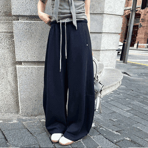 Široke hlače casual s visokim strukom, pamuk-poliester mješavina, mikroelastičnost, jesen 2025
