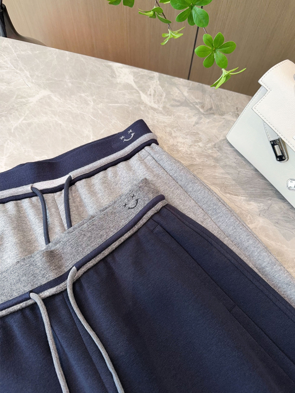 Ženske casual široke hlače s blokovima boja i visokim strukom, duge, s patchwork izvezom — pamuk-poliester smjesa (50–70% pamuka, 30–50% poliester)