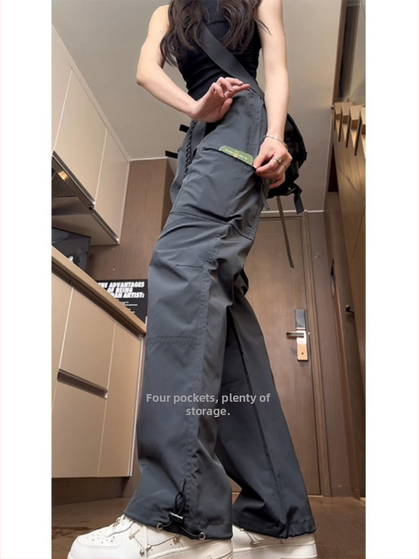 Salopete feminine pentru activități în aer liber, croială lejeră, talie naturală, lungime trei sferturi, țesătură țesută, lavabil