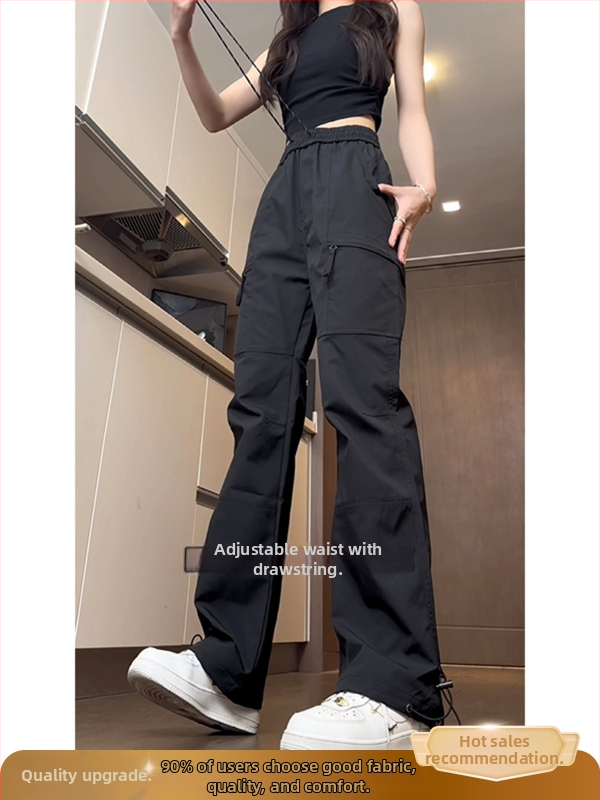 Salopete feminine pentru activități în aer liber, croială lejeră, talie naturală, lungime trei sferturi, țesătură țesută, lavabil