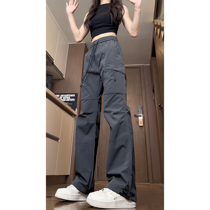 Salopete feminine pentru activități în aer liber, croială lejeră, talie naturală, lungime trei sferturi, țesătură țesută, lavabil