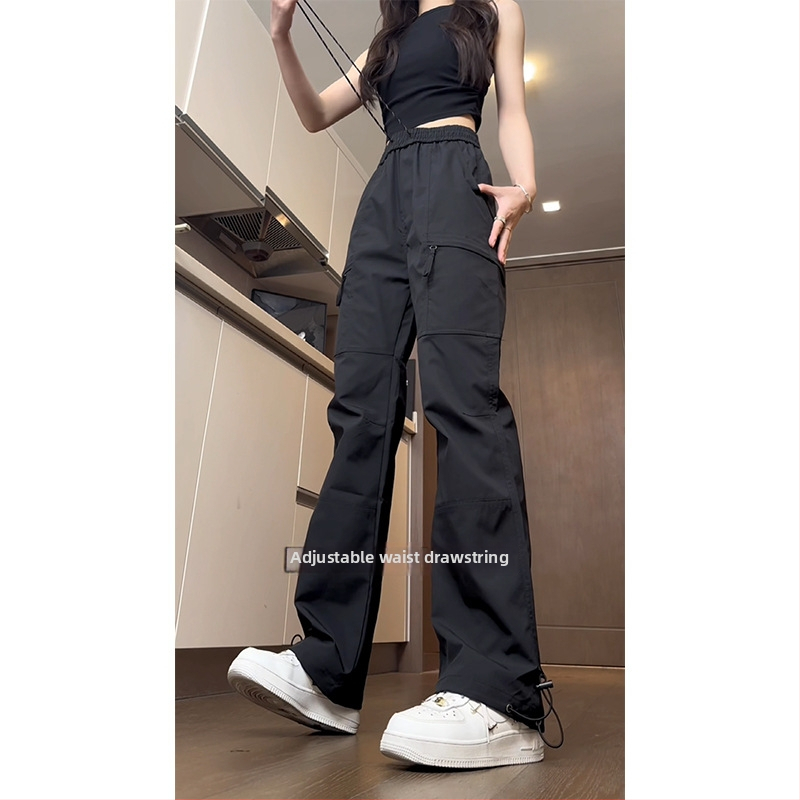 Salopete feminine pentru activități în aer liber, croială lejeră, talie naturală, lungime trei sferturi, țesătură țesută, lavabil