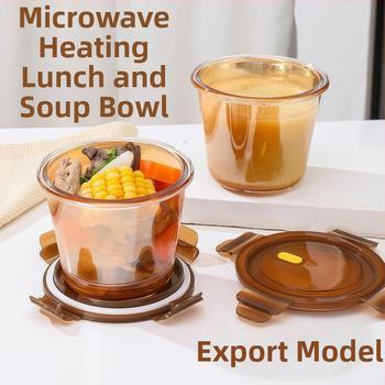 Stiklinė pietų dėžutė su mikrobangų saugiu sriubos puodeliu, 750 ml, pritaikoma, tinkama studentams