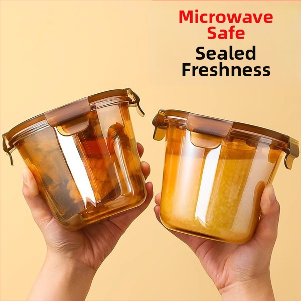 Stiklinė pietų dėžutė su mikrobangų saugiu sriubos puodeliu, 750 ml, pritaikoma, tinkama studentams