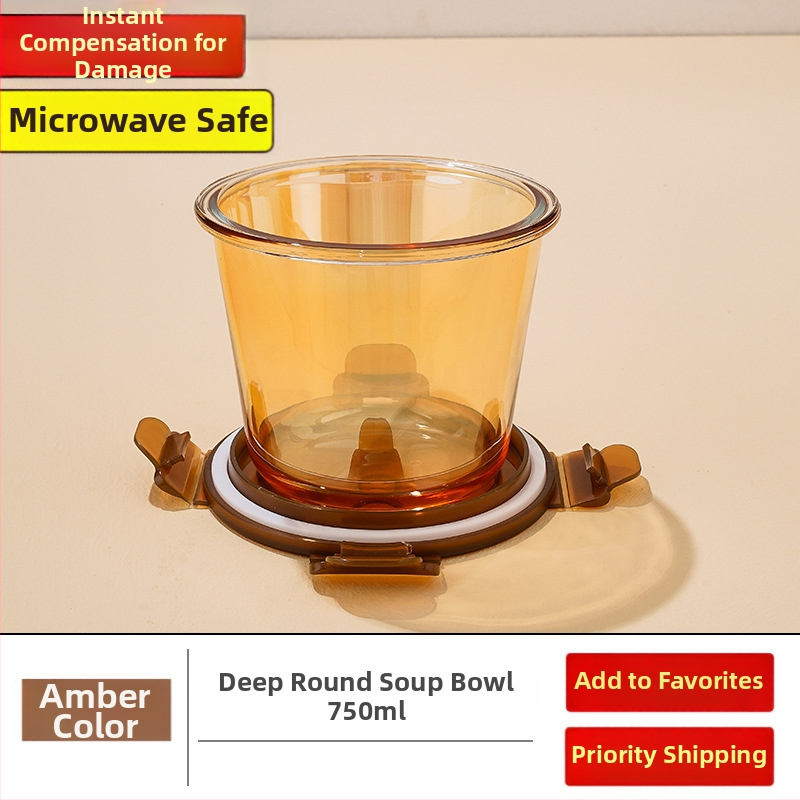 Stiklinė pietų dėžutė su mikrobangų saugiu sriubos puodeliu, 750 ml, pritaikoma, tinkama studentams