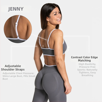 Jenny Top sport pentru yoga pentru femei, din nylon-spandex (92% nylon, 8% spandex), cu căptușeală, absorbție a umezelii, ultra-elastic