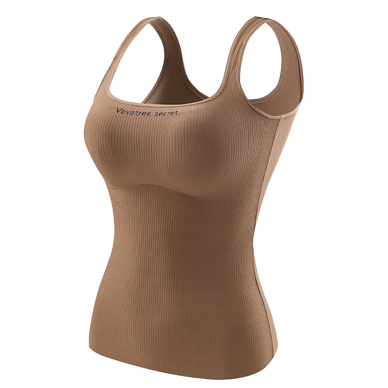 Sievietēm Ginger Essence Heattech term vestē ar iebūvētiem krūšu spilventiem, divpusēja pūkaina iekšiene, piemērota gan iekšējai, gan ārējai valkāšanai, svars 181–200 g/m2