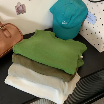 Vesta termică din bumbac pentru femei, guler mock, căptușeală de fleece, grosime mare, strat dublu, stil pulover