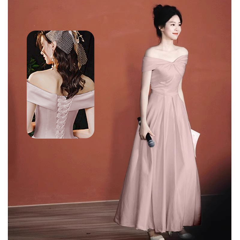 Rochie de seară fără bretele, croială în A, lungă, fără mâneci, talie înaltă, croi slim