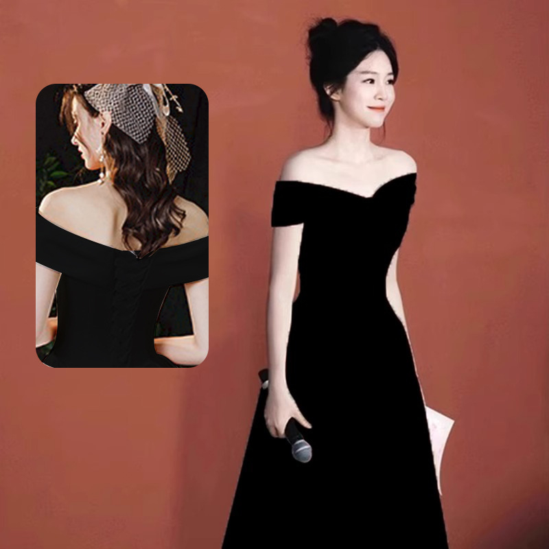 Rochie de seară fără bretele, croială în A, lungă, fără mâneci, talie înaltă, croi slim