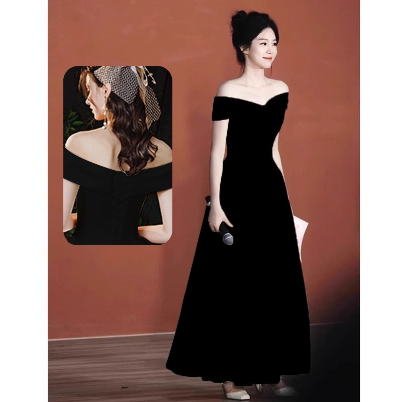 Rochie de seară fără bretele, croială în A, lungă, fără mâneci, talie înaltă, croi slim