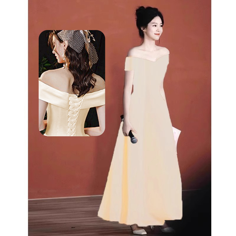 Rochie de seară fără bretele, croială în A, lungă, fără mâneci, talie înaltă, croi slim