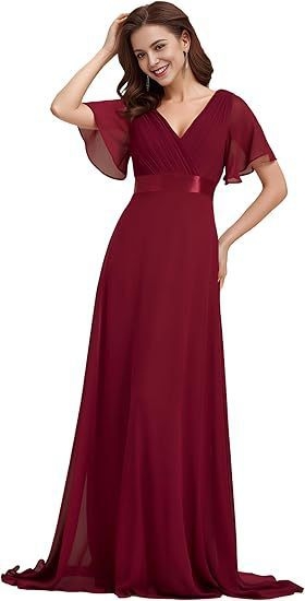 Rochie de seară lungă în croială A-line, talie înaltă, mâneci trei sferturi, lungă fustă, material acetat și poliester (70–80%)