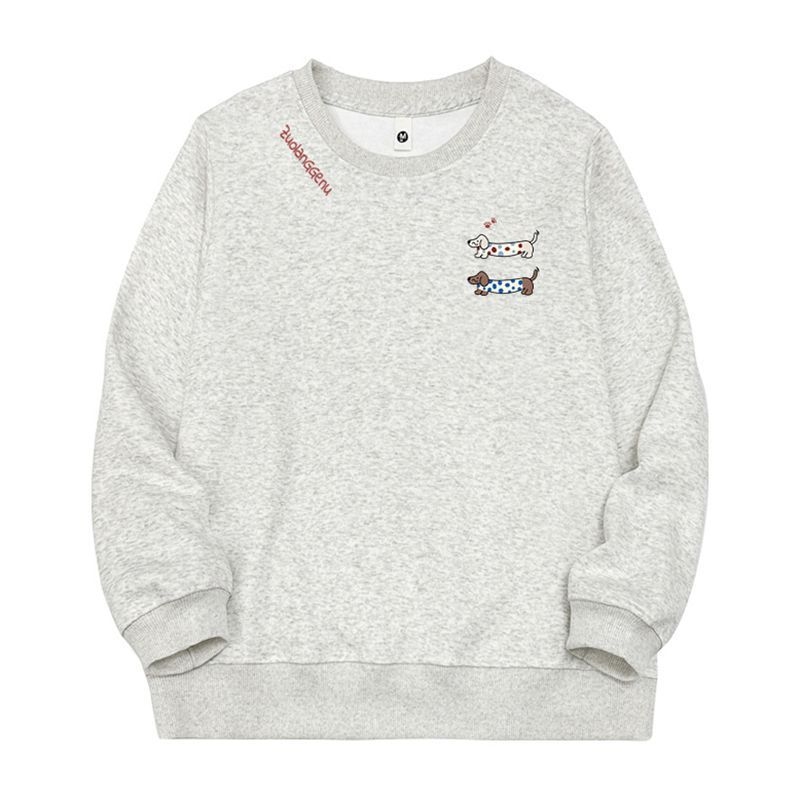Ženski pulover s okruglim izrezom, ležernog kroja, print s jazvečikom, jesen-zima, korejski stil, oversize