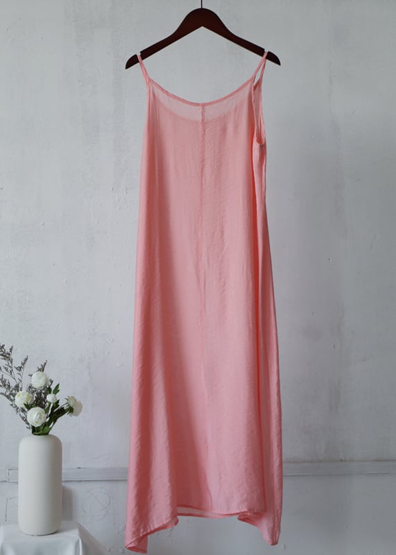 Siidist–puuvillasegu kleit, varrukateta, pikk pendulum-lõikega, etniline retro-stiil, suvi 2023