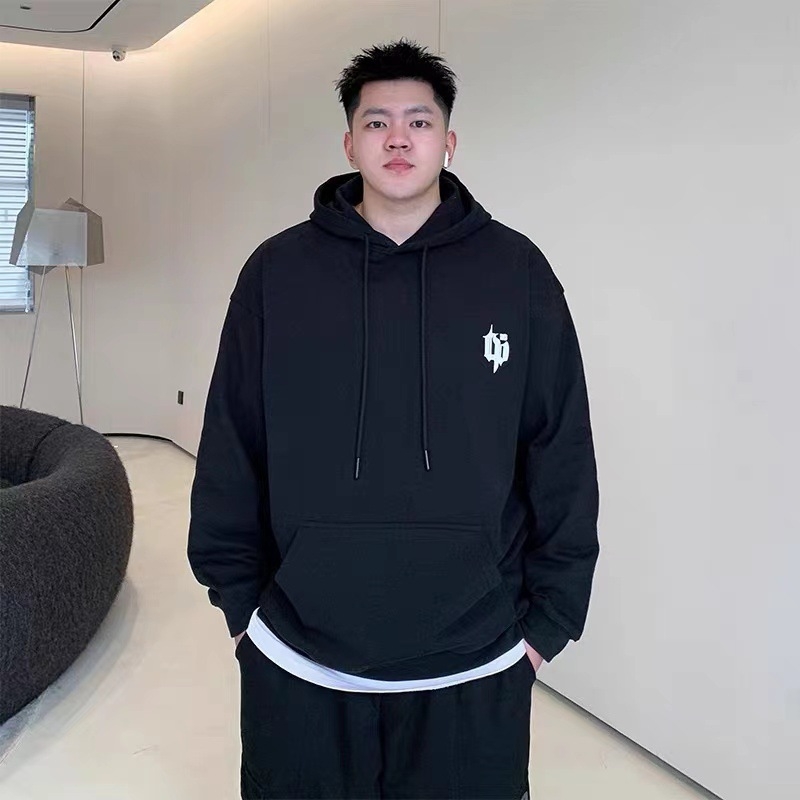 Худи суичър за мъже, свободна кройка, дълги ръкави, подплатен с полар, 96% полиестер, зима 2025