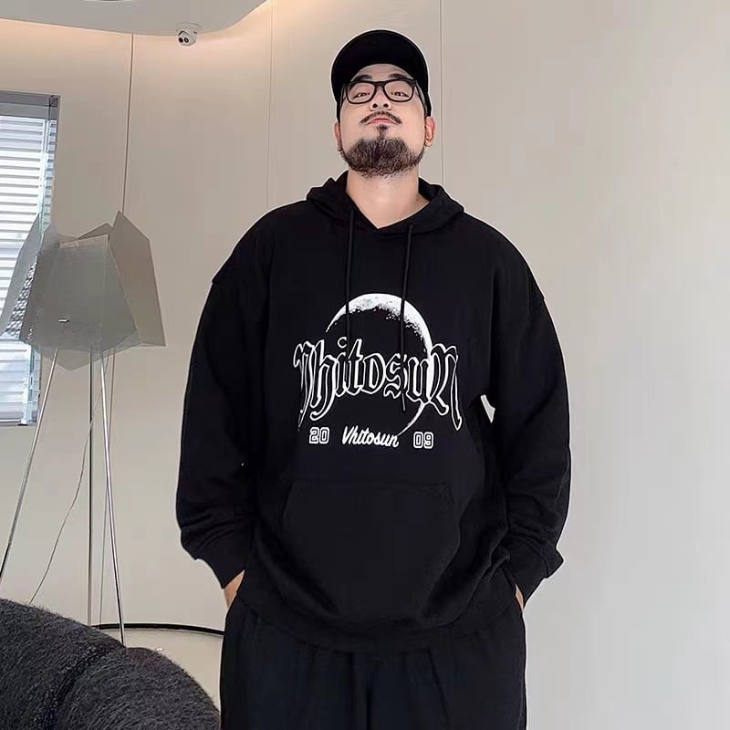 Худи суичър за мъже, свободна кройка, дълги ръкави, подплатен с полар, 96% полиестер, зима 2025