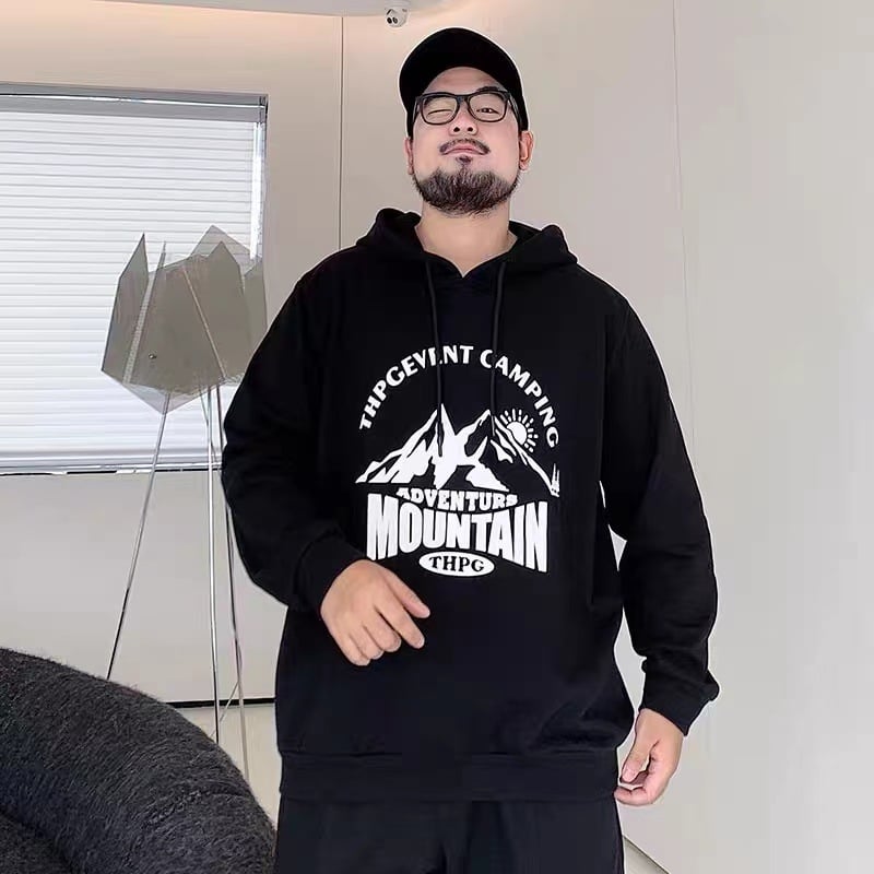 Худи суичър за мъже, свободна кройка, дълги ръкави, подплатен с полар, 96% полиестер, зима 2025