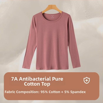 Трикомпонентен термален комплект бельо с бродерия върху гладка вискозна тъкан, дълги ръкави и кръгло деколте (Пролет 2025)