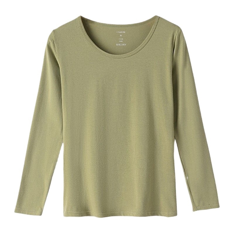 Трикомпонентен термален комплект бельо с бродерия върху гладка вискозна тъкан, дълги ръкави и кръгло деколте (Пролет 2025)