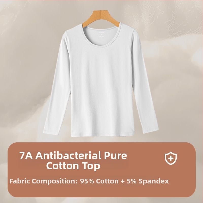 Трикомпонентен термален комплект бельо с бродерия върху гладка вискозна тъкан, дълги ръкави и кръгло деколте (Пролет 2025)