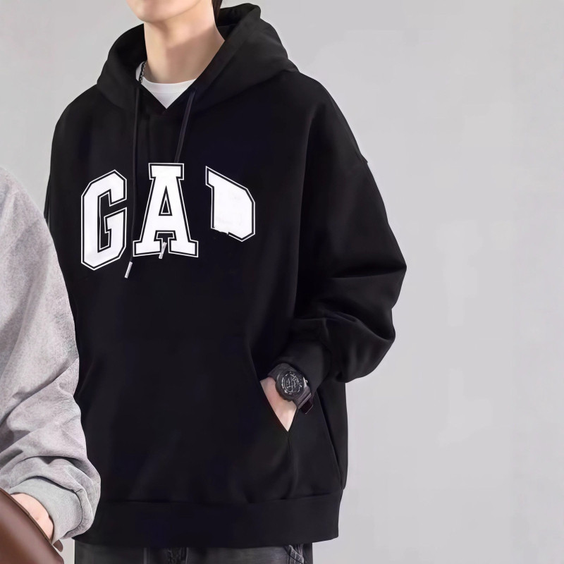 Unisex mikina s kapucňou s potlačou loga, voľný strih, stredná dĺžka 65–80 cm, bavlna 95%+, polyester 80–90%, zimná 2025