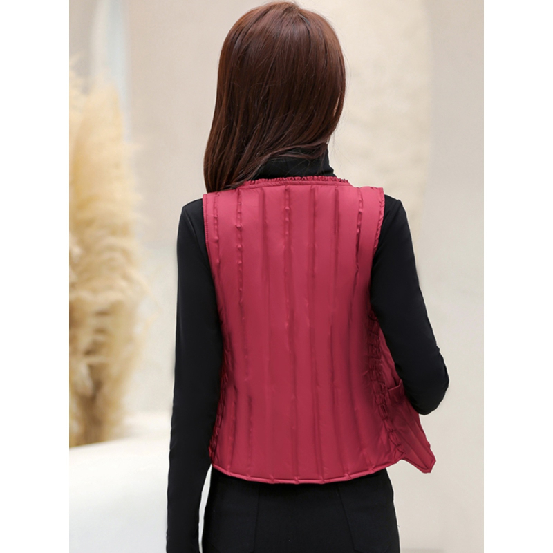 Naiste Down vest, kerge, sale lõige, Talv 2025, tõmblukk, ümmargune kaelus, täidis >90% valge pardi sulgede