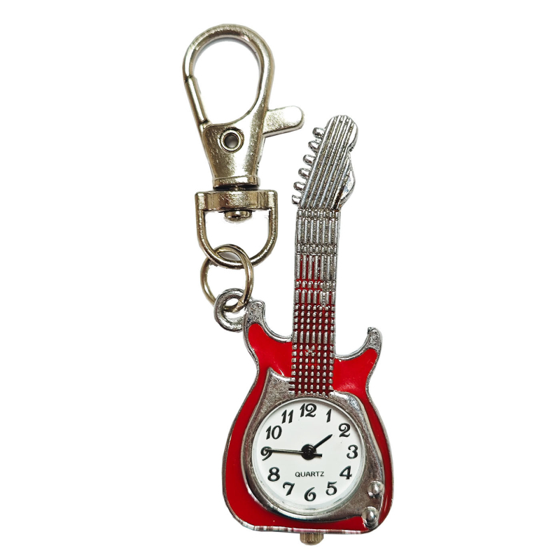 Džepni sat s gitarom motivom, unisex, kvarcni mehanizam Z618, kućište od legure, obična stakla