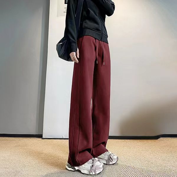 Sieviešu platām kājām kokvilnas bikses, japāņu–korejiešu ikdienas stils, kokvilnas saturs 50–70%, bieza auduma