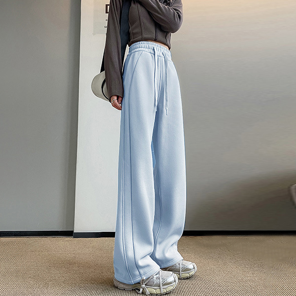 Sieviešu platām kājām kokvilnas bikses, japāņu–korejiešu ikdienas stils, kokvilnas saturs 50–70%, bieza auduma