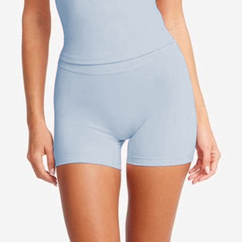 Sieviešu jogas šorti ar augstu jostu, vēdera kontrolei un sēžamvietas pacēlumam, mitrumu atgrūdošs materiāls, sastāvs: nylons 75%, spandekss 25%