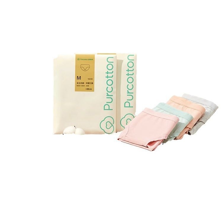 Sieviešu kokvilnas apakšveļa ar augstu vidukli, vēdera formēšana un gūžu pacelšana, elpojoši trijstūra šorti, 2 pāri