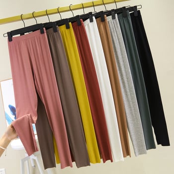 Ženske hlače od modalnog materijala, visoki struk, uski kroj u stilu olovke, prozračne i tanke tkanine s elastanom